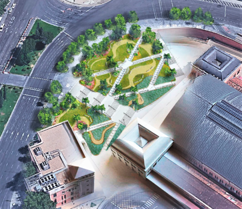 Exterior garden by Moneo Brock at Atocha Station
